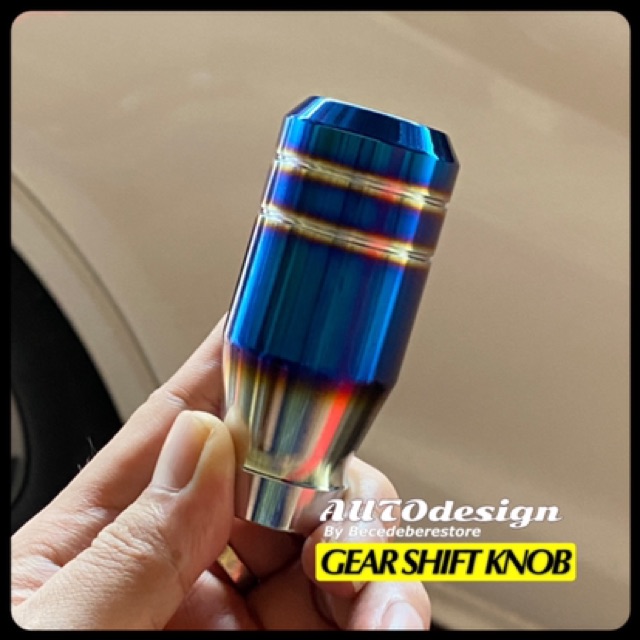 Gear Shift Knob Tuas Persneling Mobil Burn Blue Alumunium Universal