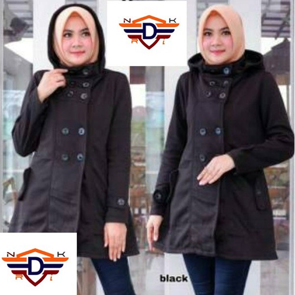 Terlaris COD JAKET HIJABER KOREA STYLE DISTRONKRI MANTEL MUSLMAH FASHION ATASAN WANITA OUTERWEAR TEBAL Elegan