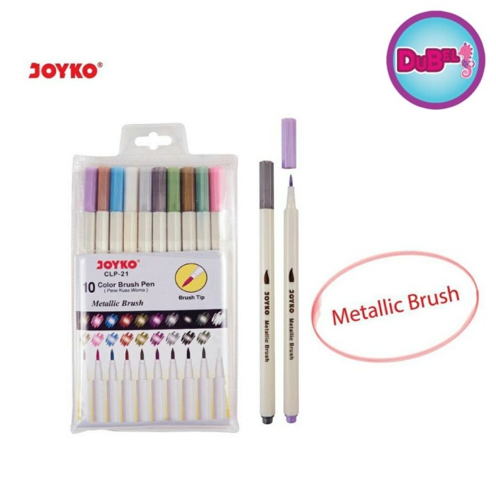 

Terlaris Color Pen Brush Metallic Clp-21 Joyko/Isi 10 Warna Terlaris