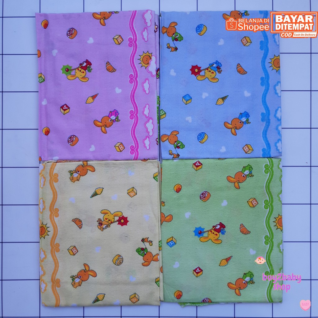 Bedong bayi HOGA full print warna motif hemat murah berkualitas 110 x 90 cm isi 3-6 PCS