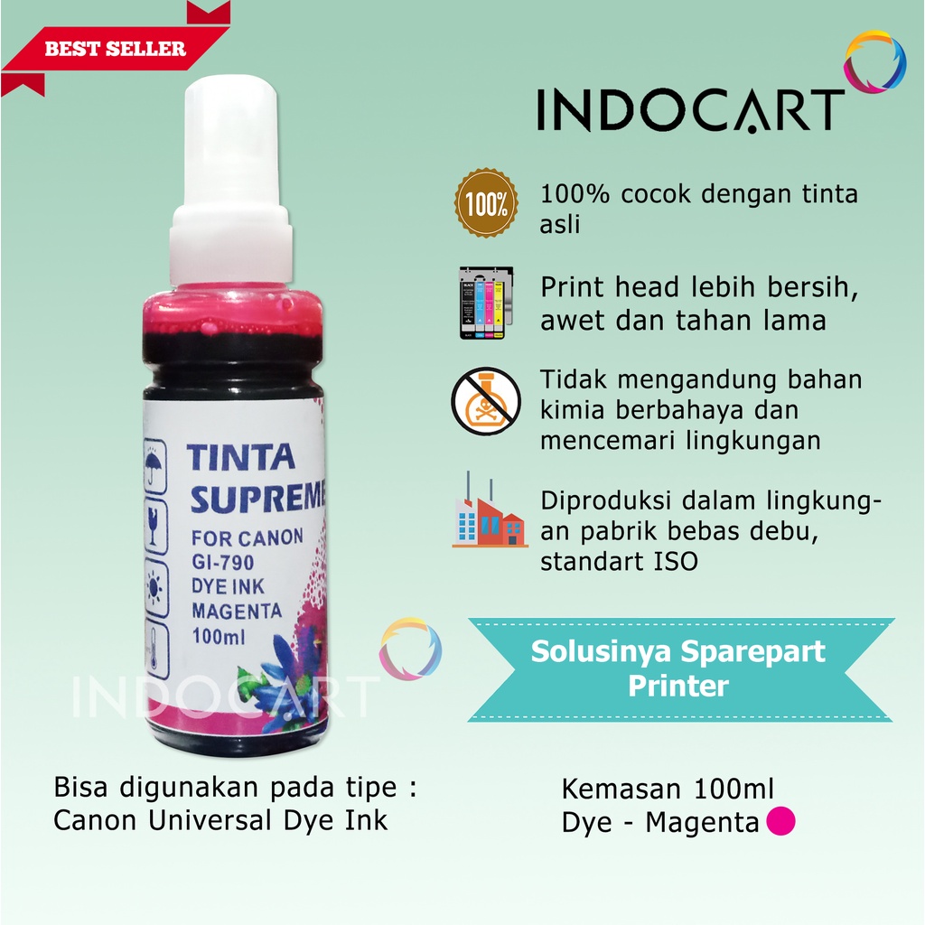 IndoCart Tinta Refill Canon PGI725 PGI750 PG88-Dye Ink-100ml
