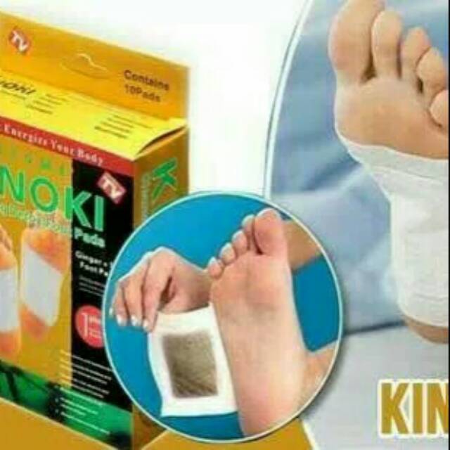 Penyerap racun tubuh Kinoki 1 BOX gold detox foot pad