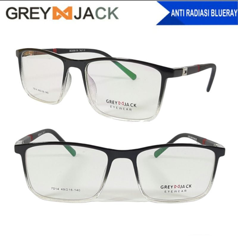 Kacamata Frame Grey Jack Original Free Lensa Anti Radiasi Minus Cylindris