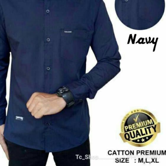 NIB Kemeja putih polos / kemeja pria lengan panjang / kemeja volcom ♥ LARIS ♥