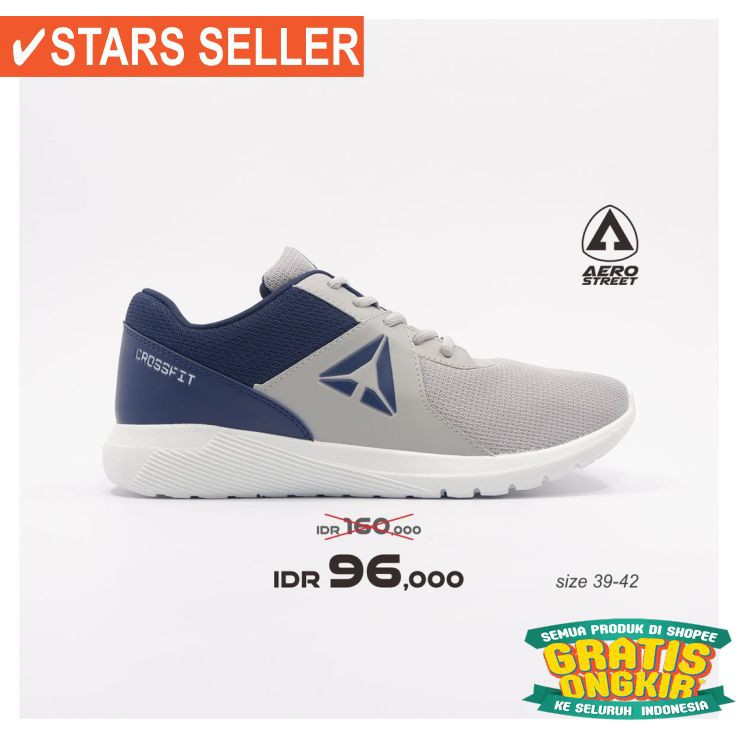 ⭐⭐⭐⭐⭐ sepatu olahraga sport station murah cowok cewek / Aerostreet 39-42 Crossfit Abu Navy -