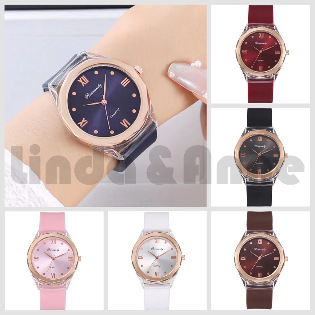 Jam Tangan Wanita Analog Quartz Romawi Dial Bulat Terbaru Korean Import