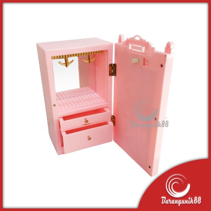 Kotak Musik Model Lemari HK Pink Music Box