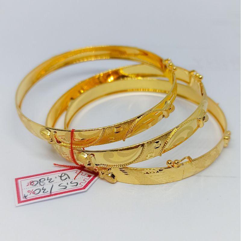 Gelang dewasa bangkok bangle emas asli 300%/6k