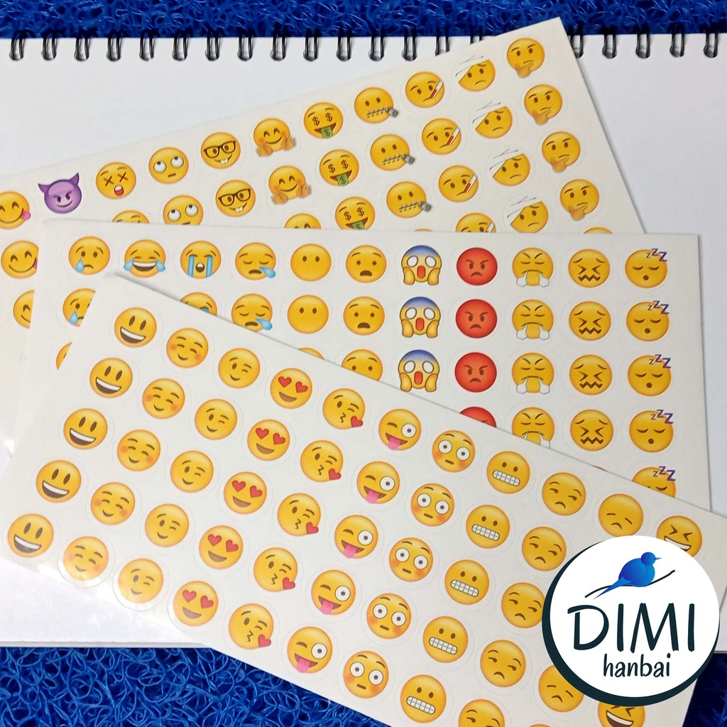 

[DIMI] Sticker Emoji Emoticon Isi 3 Lembar Beda Motif