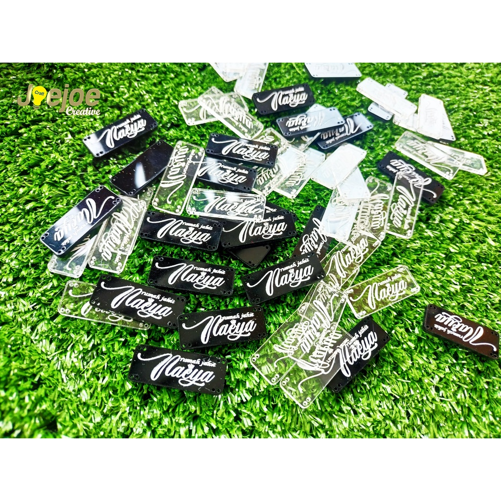 

label hijab, baju dll akrilik