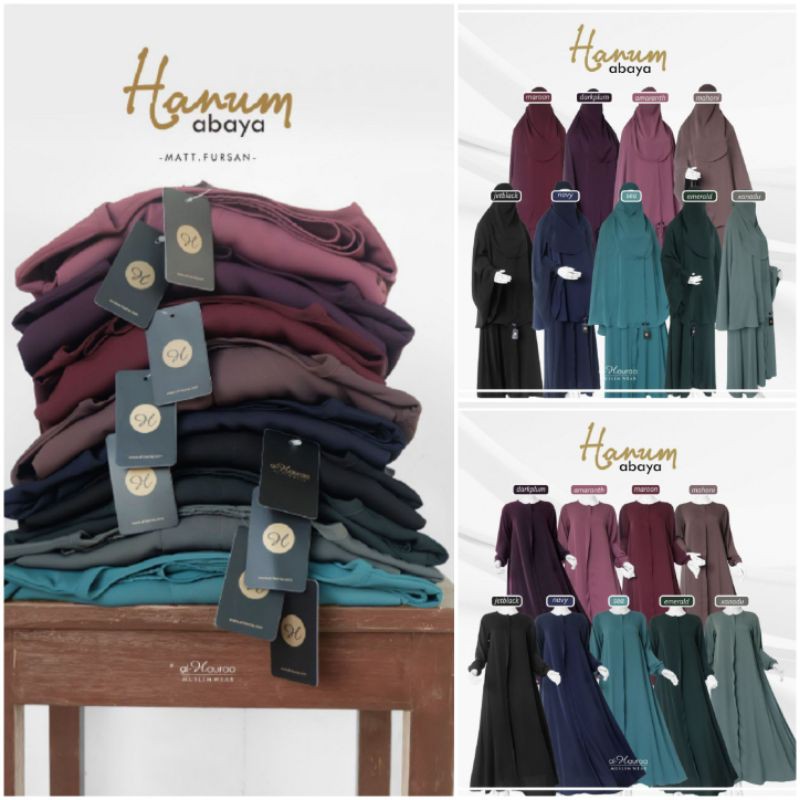 GAMIS HANUM DAN BERGO HANUM BY AL HAURAA | ABAYA Hanum AlHauraa | Bergo Hanum Al Hauraa bahan Fursan