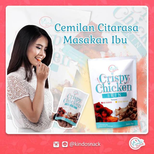 

Cemilan Kulit Ayam Crispy Chicken Kindo Snack Makanan Instan