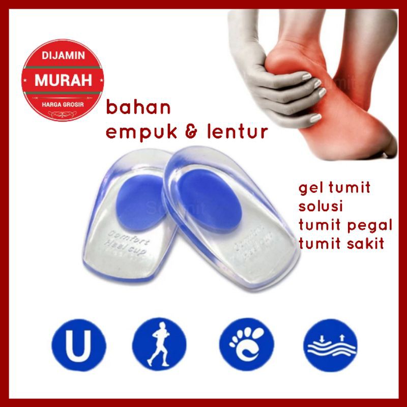 INSOLE SILIKON TUMIT INSOLE PELINDUNG TUMIT INSOLE GEL BLK