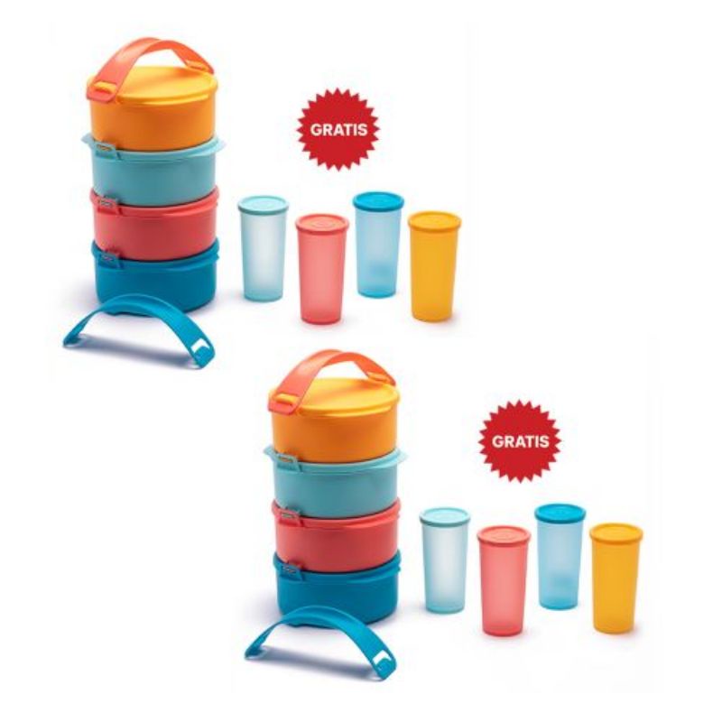 PAKET 2SET FUN CLICK TO GO WITH GIFT/ Rantang 525ML