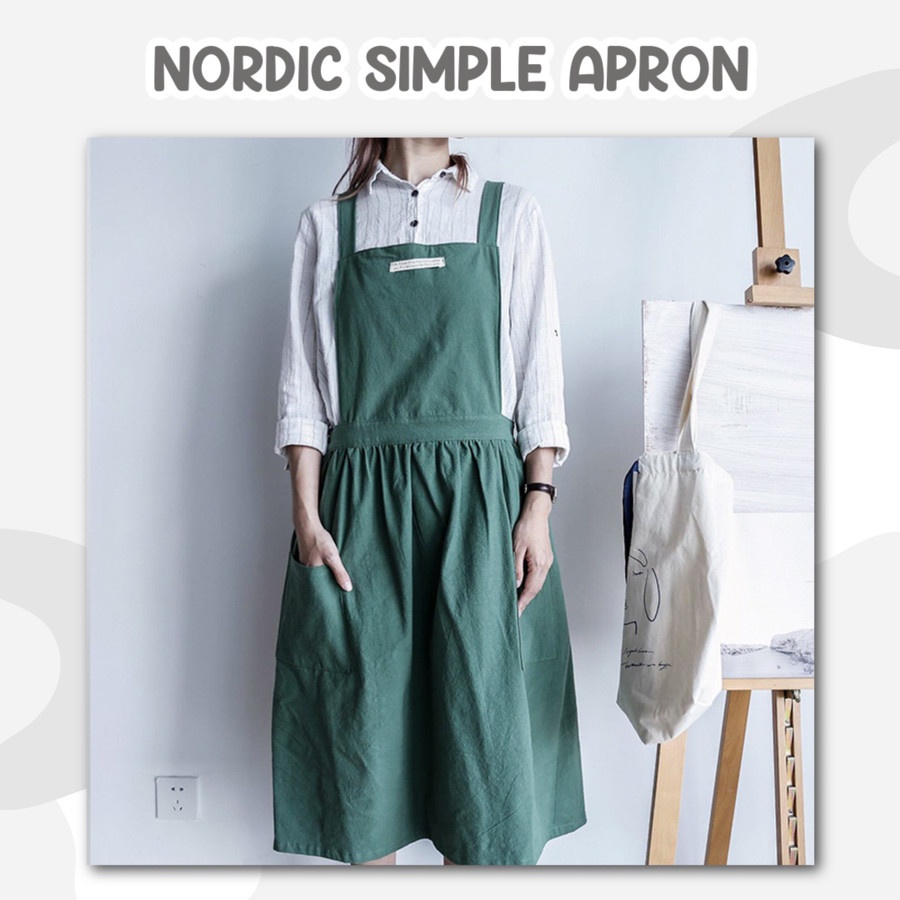 Nordic Simple Apron / apron / celemek / Celemek Korea / Celemek Dapur