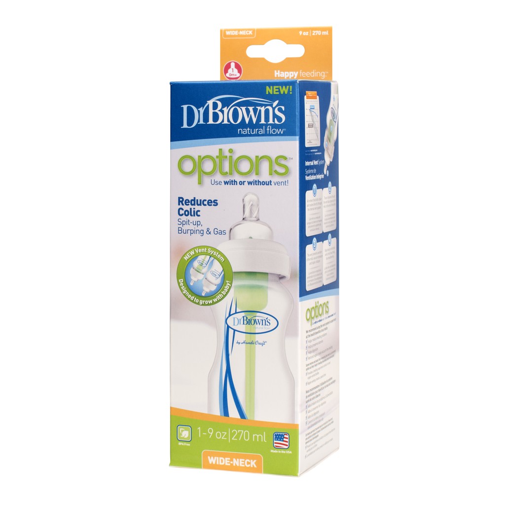 Dr Brown's 9oz / 270ml PP Options Wide Neck Bottle