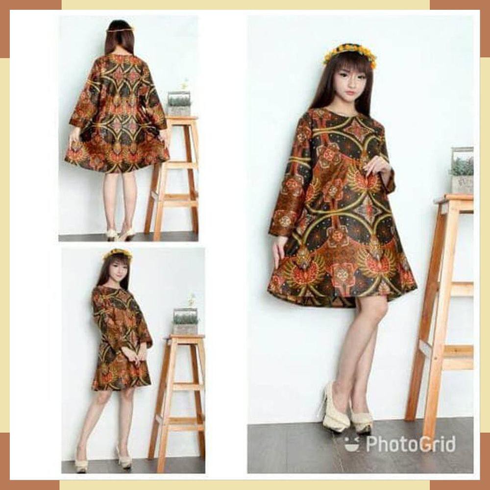 dress midi pentalia batik tunik
