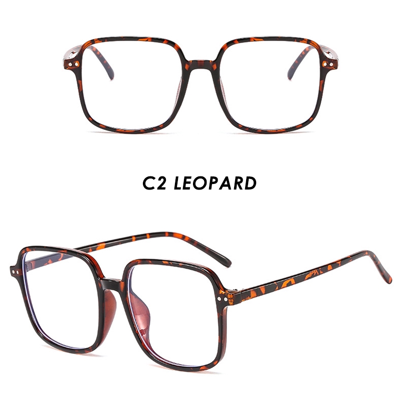 (YUZHU) Bayar di Tempat Anti Blue Kacamata Korean Design Retro Square Wanita Eyeglasses