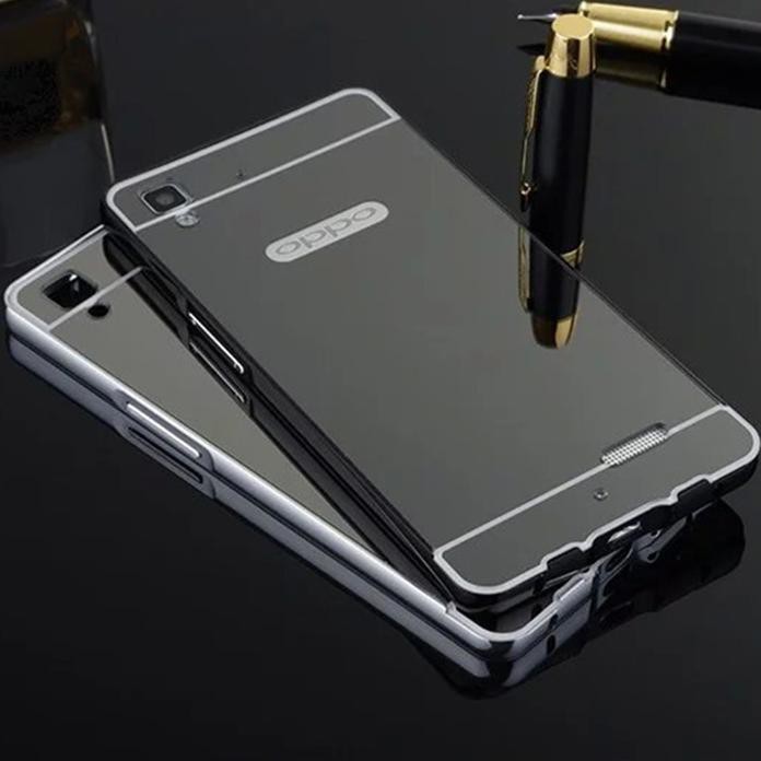 NEW OPPO F1 F1F A35 R7 R7  PLUS CASING BACK COVER BUMPER METAL MIRROR CASE MIJOSHOP