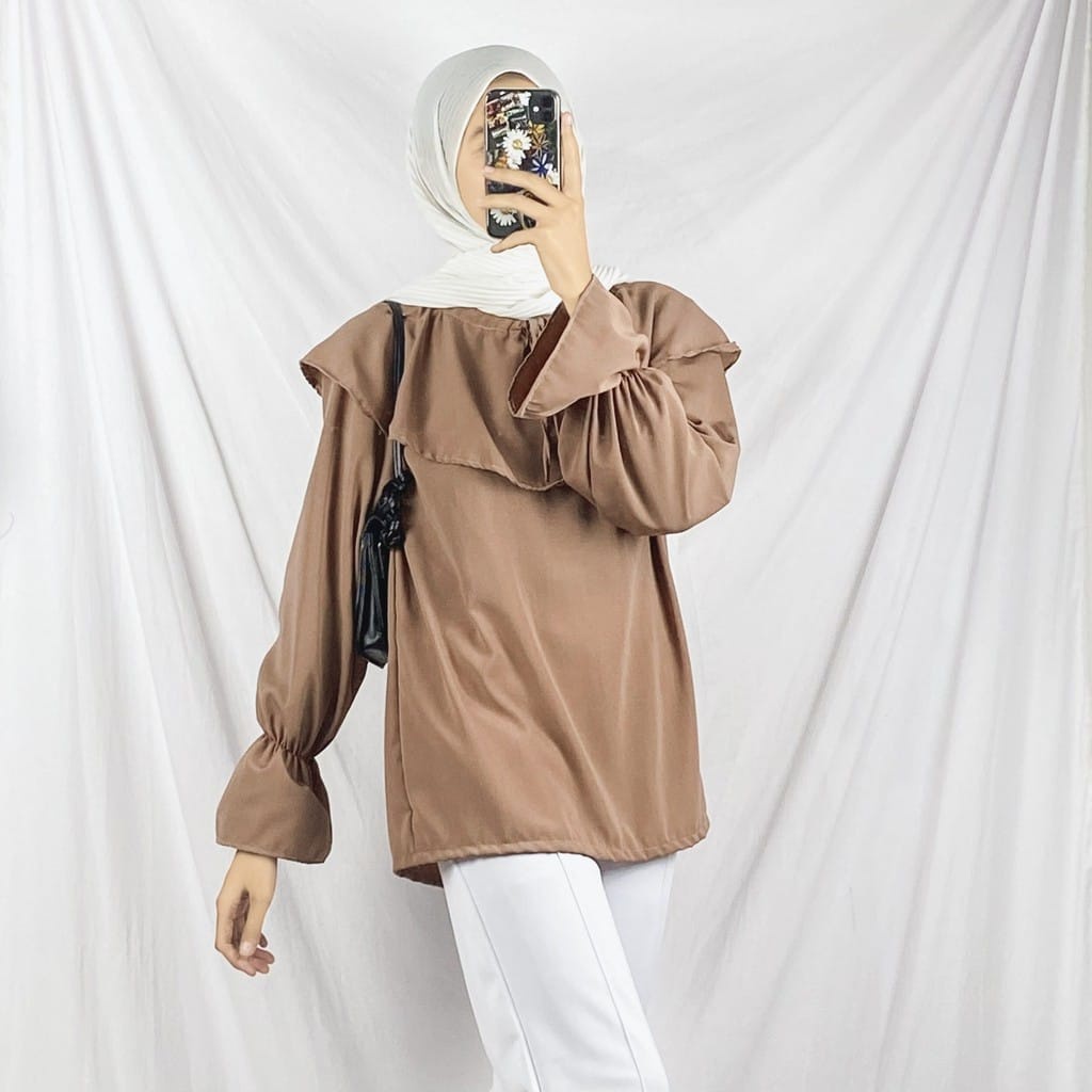 BEFAST - ZEC OOTD Wanita Blouse KIRANA / Valina Blouse / Blouse Wanita Lengan Panjang / Blouse Kekinian / Blouse Terbaru / Blouse Unik