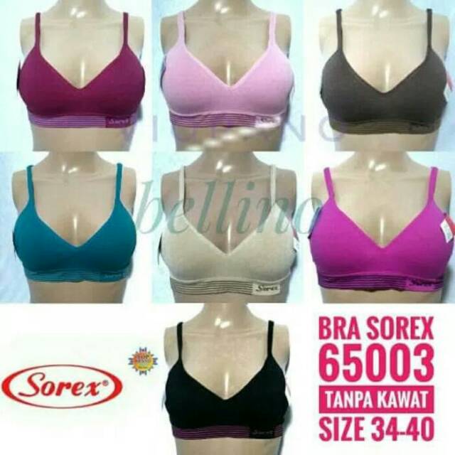 BH SOREX 65003 / BRA SOREX STRIP TANPA KAWAT 34-40