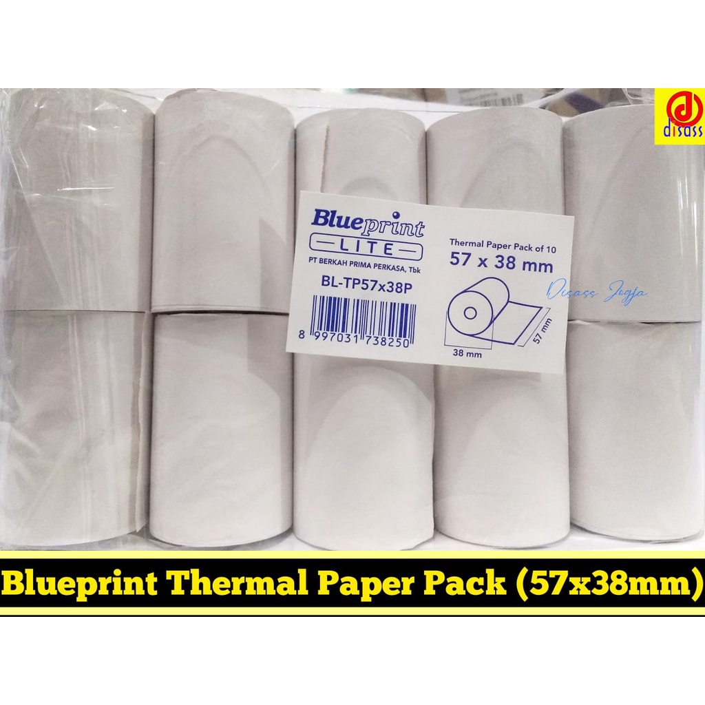 

BLUEPRINT THERMAL PAPER PACK 57x38MM 1 PACK ISI 10 ROLL - DISASS JOGJA