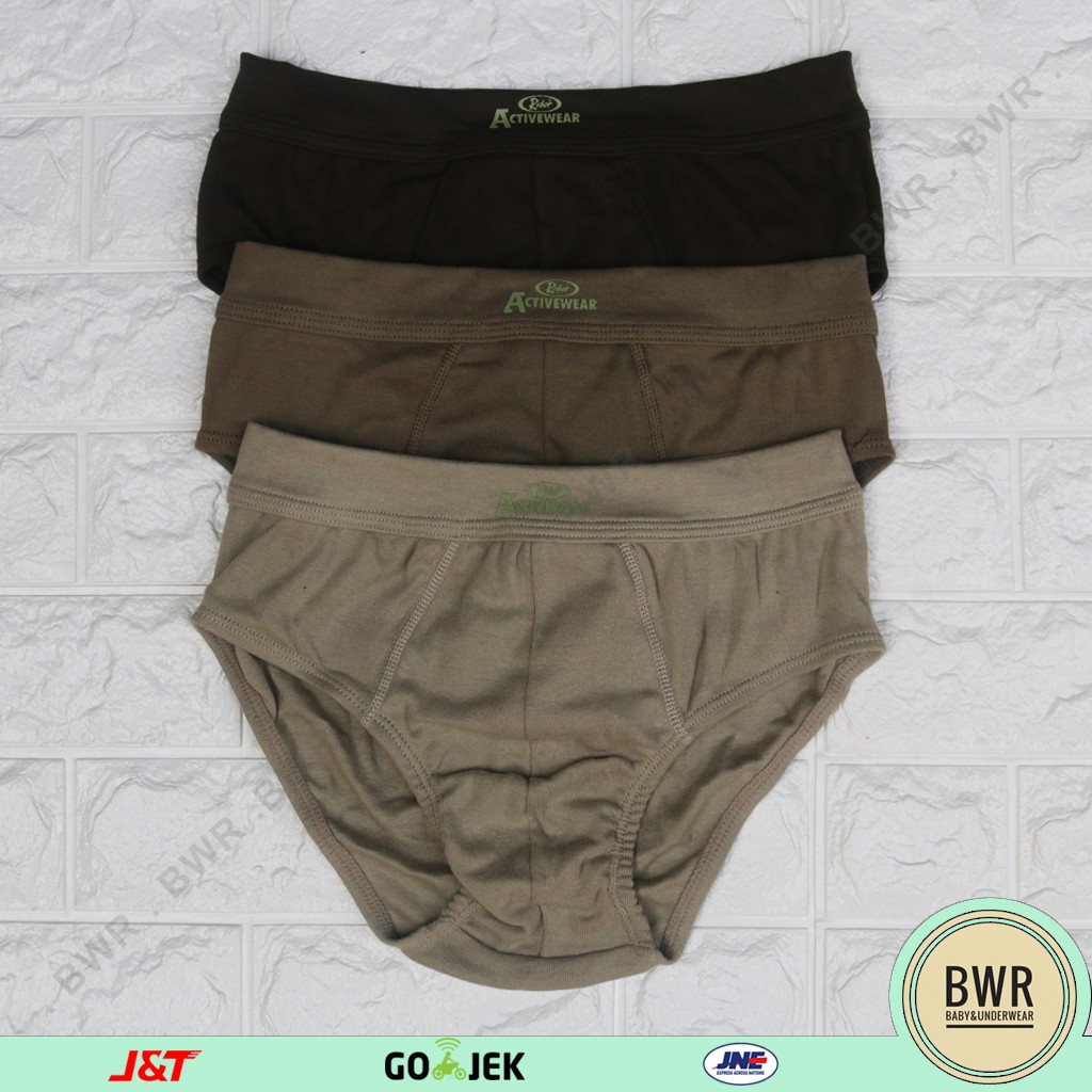 [ 3pc ] CD Rider R 317 B Hijau / Celana Dalam Pria Karet Rib Spandex - Bwr