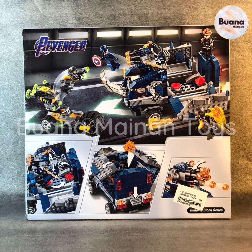 BRICKS LARI SUPER HERO AVENGERS TRUCK 11506 MAINAN EDUKASI BALOK ANAK TEMA SUPER HEROES MARVEL