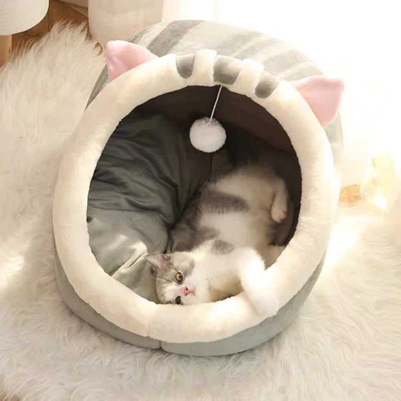 Keranjang Tidur Hewan Peliharaan Kucing Cat House Tent Size M - HTC01 - Gray