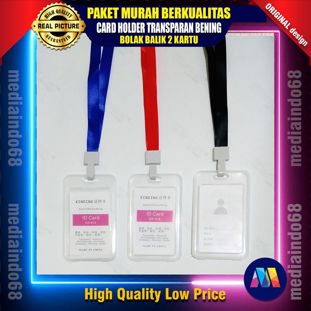 

Gantungan Id Card Holder Transparan 2 Kartu (Paket Murah)