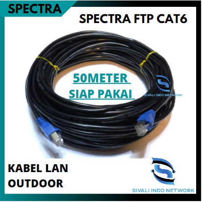 50 METER SPECTRA KABEL LAN FTP CAT6 OUTDOOR BLACK SIAP PAKAI