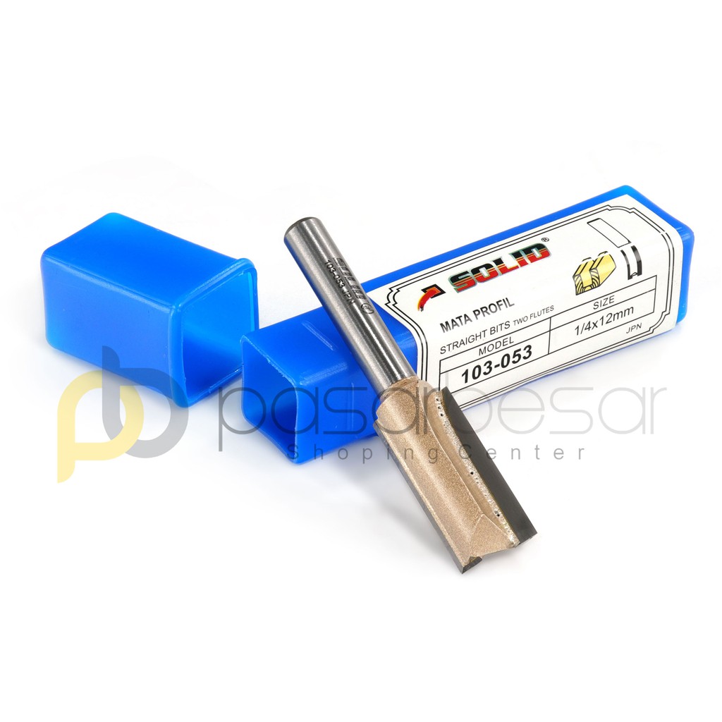 Mata Profil Trimmer Lurus, Straight Bits 1/4" x 12mm SOLID 103-053