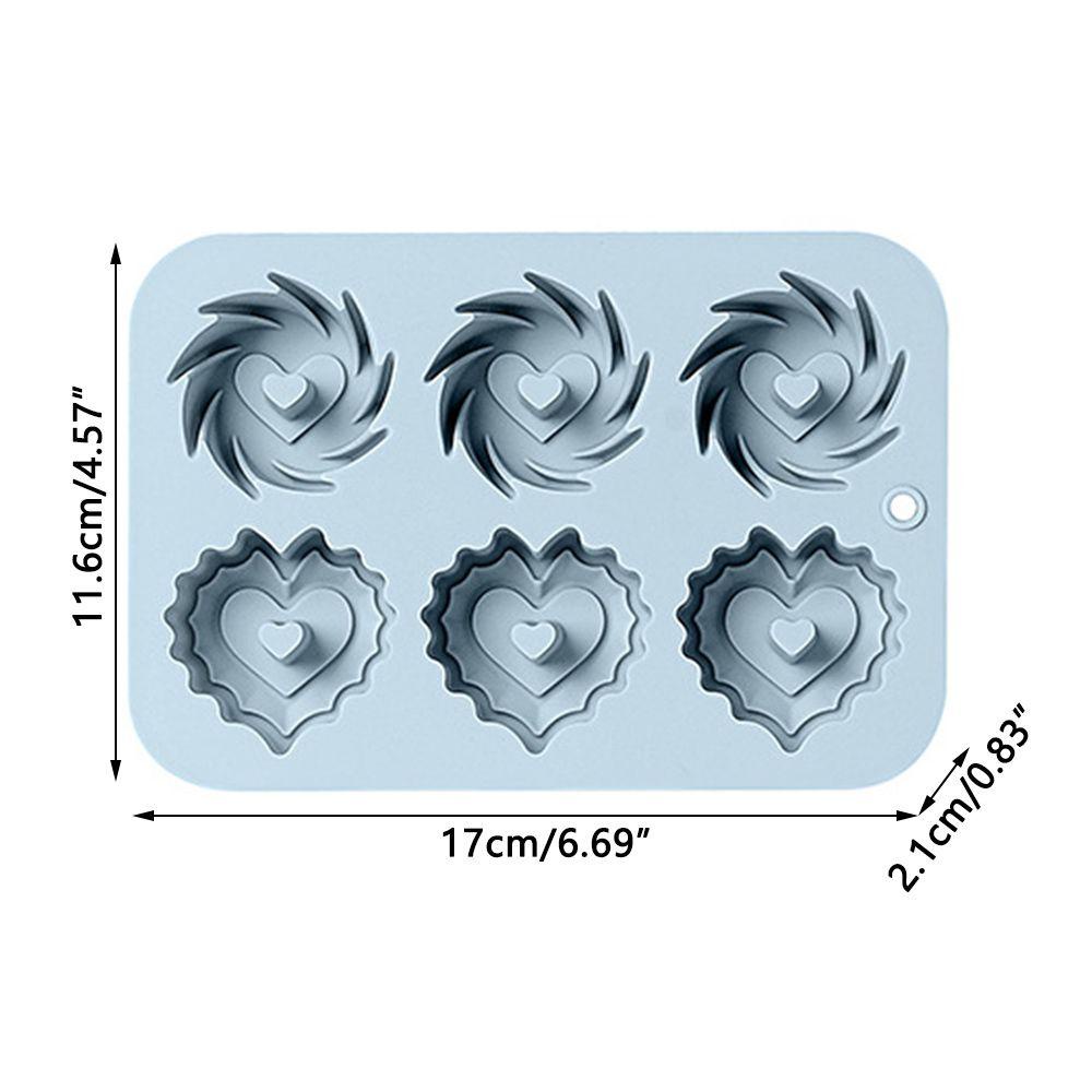Top 3D Hati Swirl Bentuk Jelly Dome Handmade Muffin Cup Coklat Baking Pan Cetakan Kue