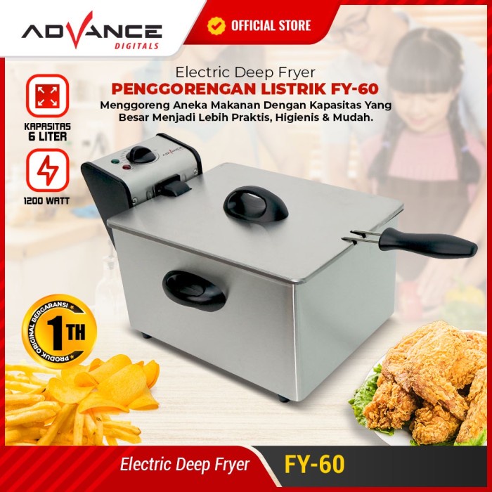 Advance Electric Deep Fryer 3 Lt FY-30 Penggorengan Listrik 6 Lt FY-60