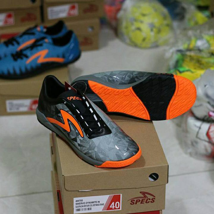 SEPATU FUTSAL SPECS SWERVO DYNAMITE IN BLK PALONA GREY DARK COOL GREY