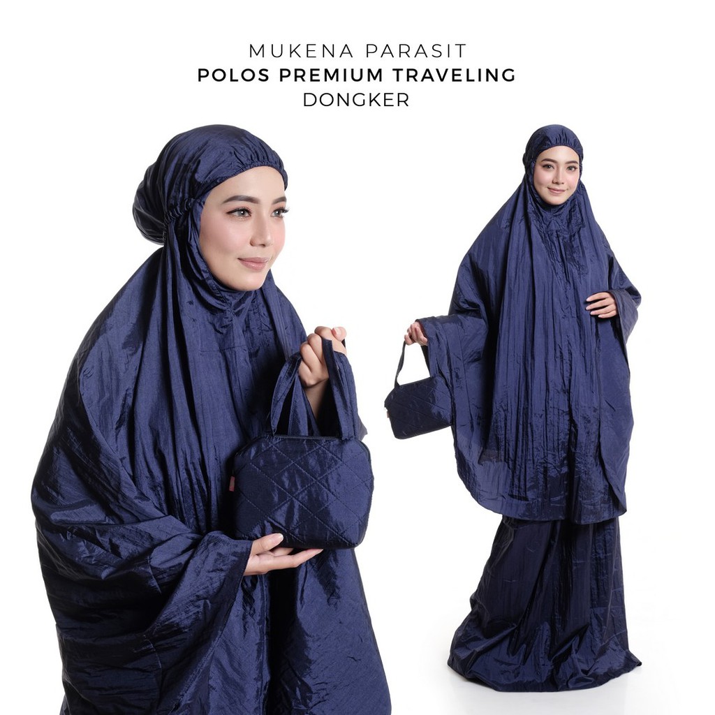 Mukena Dewasa Parasit/Parasut Polos Premium Traveling