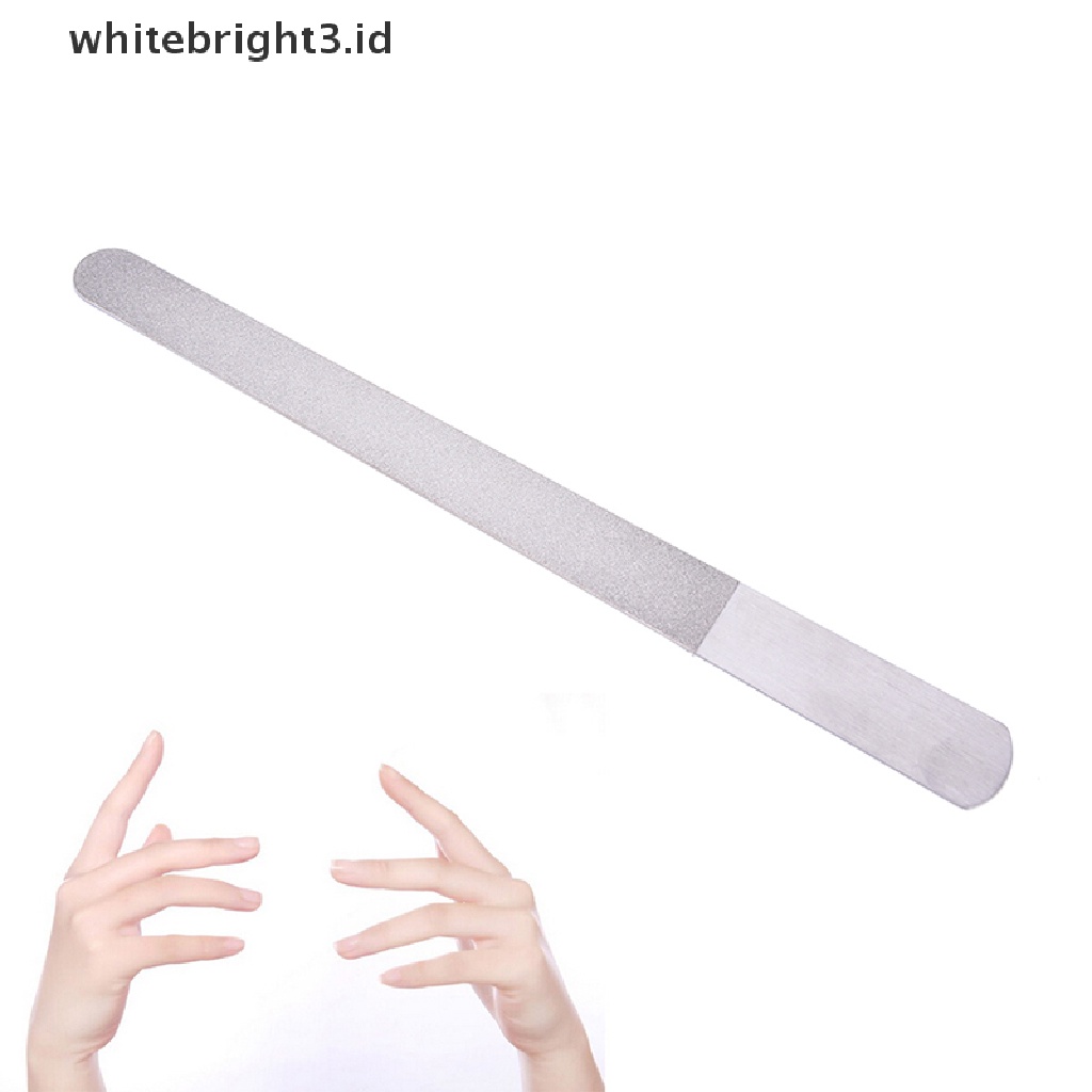 (whitebright3.id) Alat Kikir Kuku Dua Sisi Bahan Stainless Steel Untuk Manicure / Pedicure