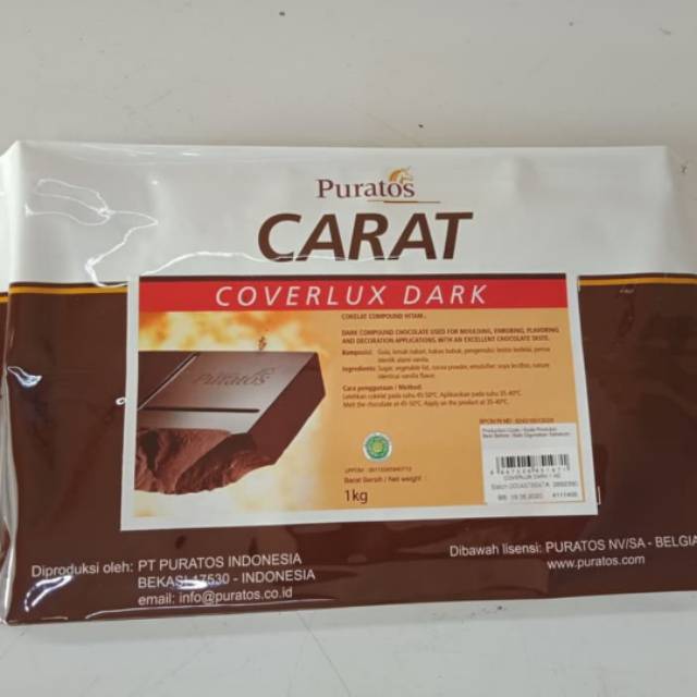 Coklat carat coverlux dark puratos 1kg