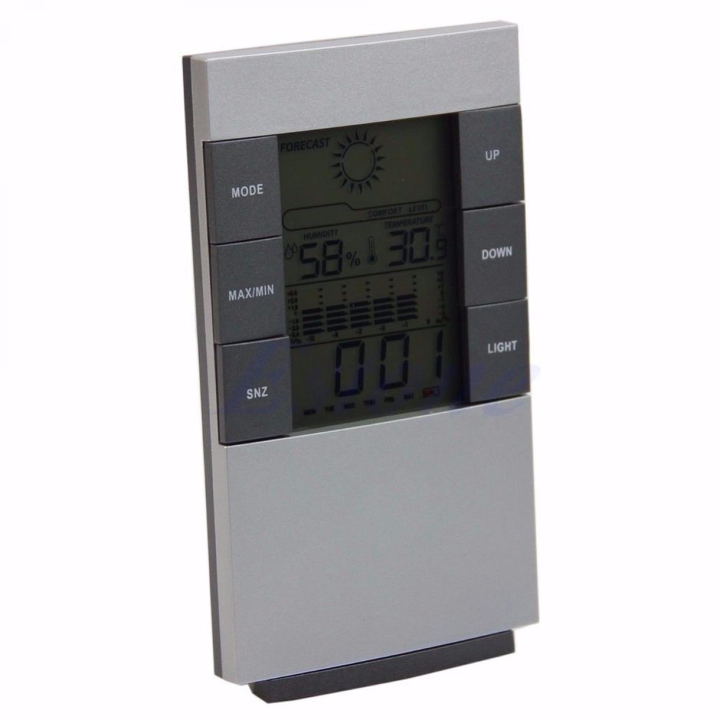 Weather Station Humidity Temperature Alarm Desk Clock / Jam Alarm