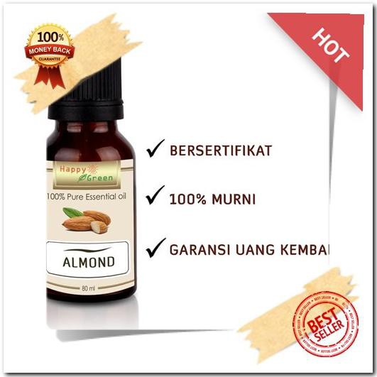 

BIG SALE! HAPPY GREEN 100% PURE Almond Oil - Minyak Almond Cosmetic Grade 80mL