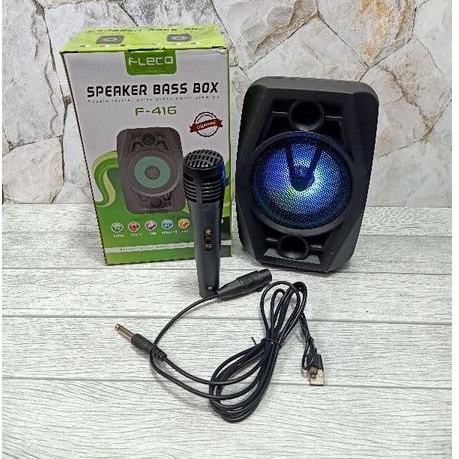 COD Speaker Bluetooth Portable Fleco F-416/F-417 Plus Microphone Karaoke