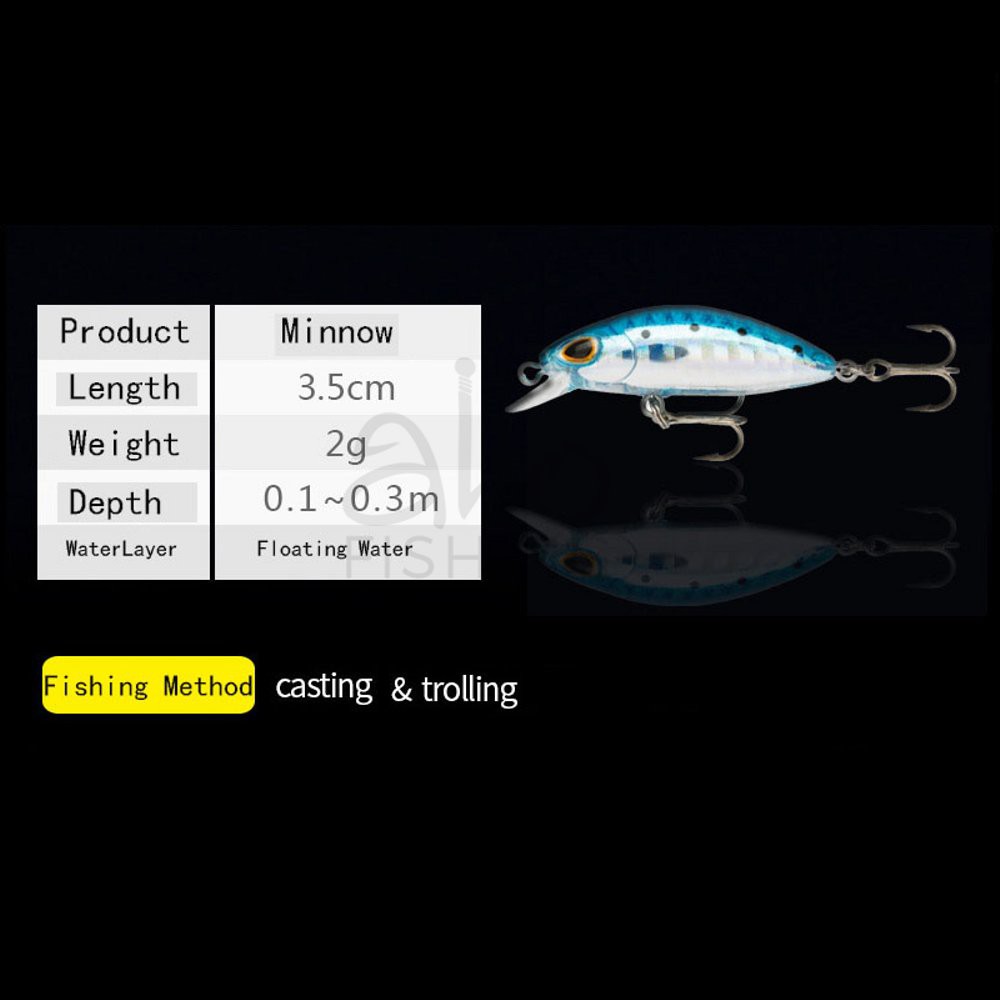 Lucu Umpan Pancing Lure Minnow Mini Suspend Crank Hot Sale