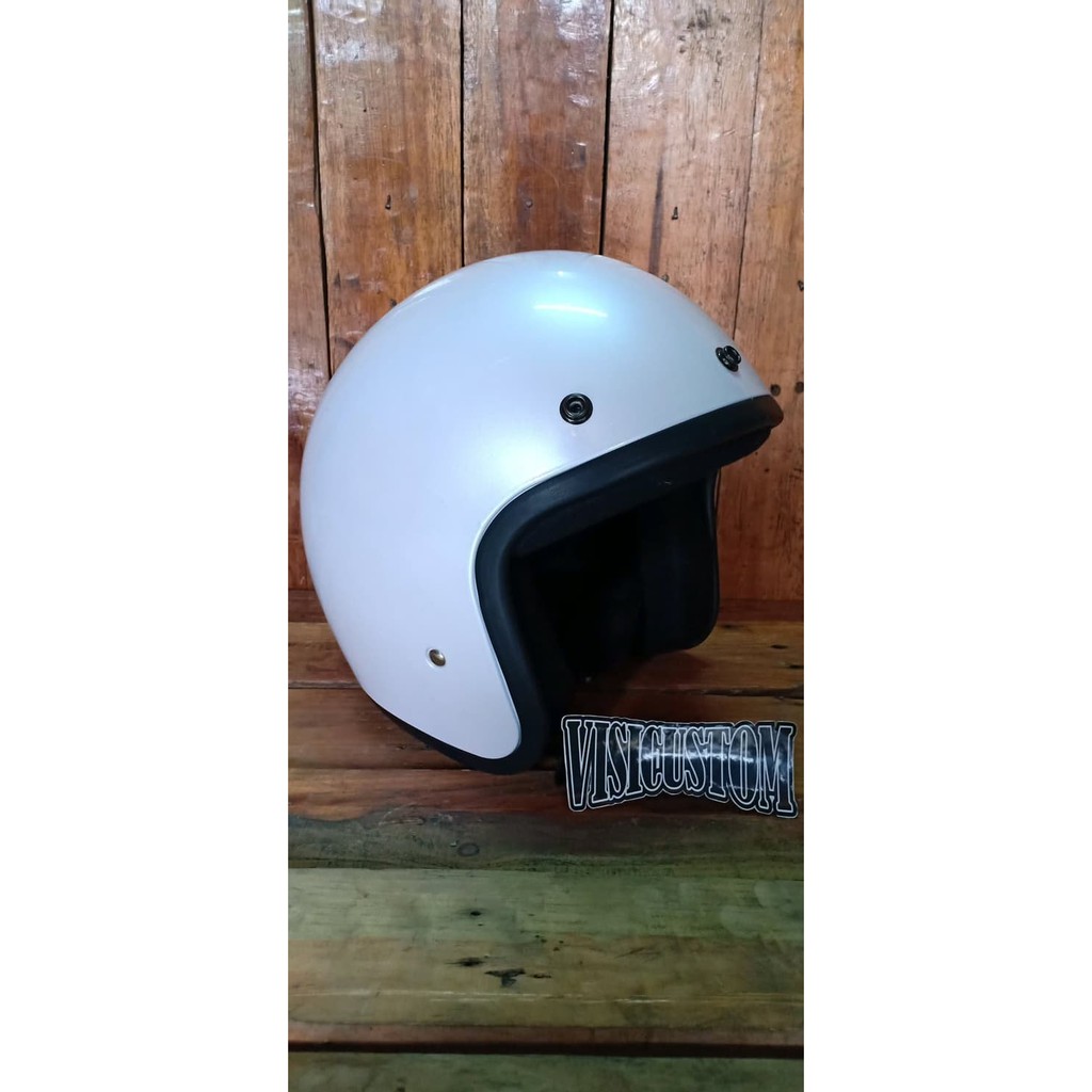 Helm Retro Helm Japstyle Custom Helm Bogo Helm Vespa Putih Mutiara