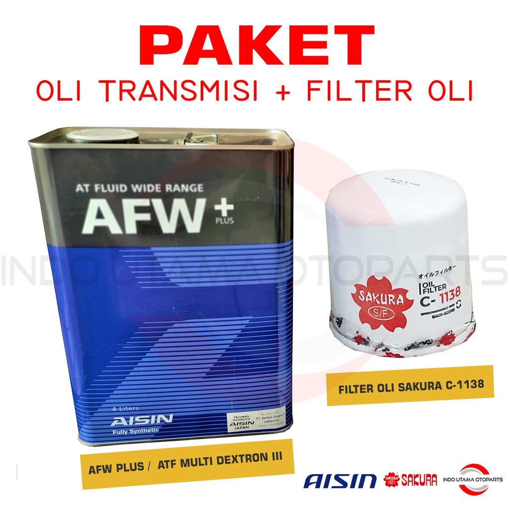 Oli Aisin Matic AFW+ ATF dan Filter Oli Rush Terios C-1138