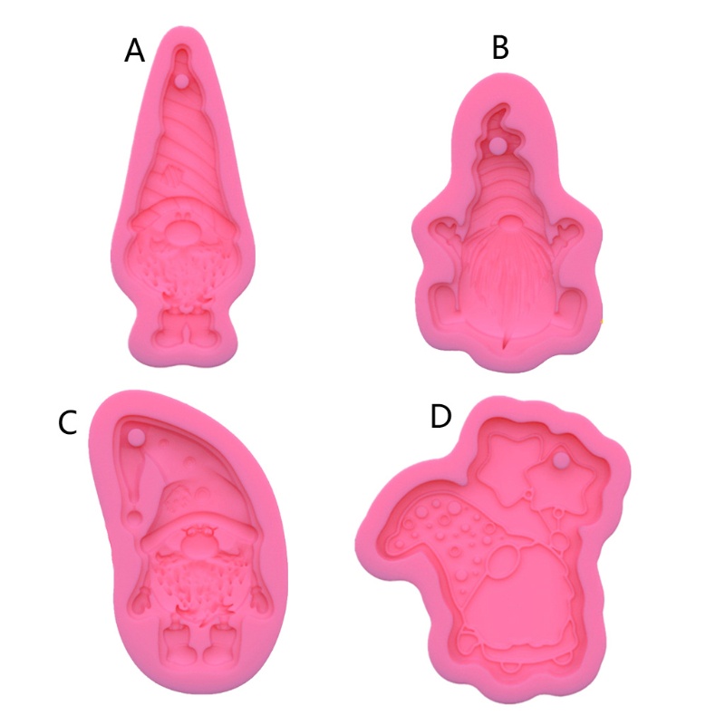 SIY  Gnome Keychain Resin Mold Lucky Gnome Santa Claus Pendant Silicone Resin Mold