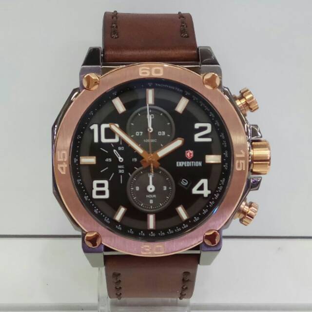 Jam tangan expedition e6766 grey ring rose gold