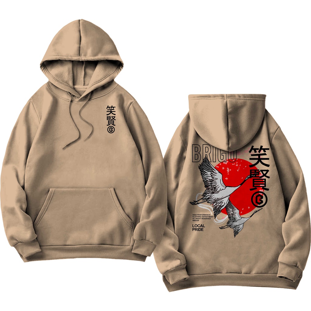 BRIGO Jumper Hoodie japan bird II Sweater Hoodie BRIGO japan bird Sablon DTF Fleece Cotton II SIZE M-XXL (Pria &amp; Wanita) Free stiker&amp;Gantungan Kunci