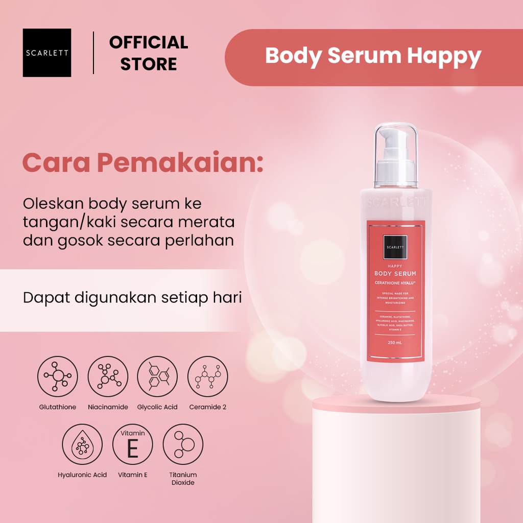 Scarlett Whitening Body Serum Happy Scarlet Skarlet Sachi Beaute