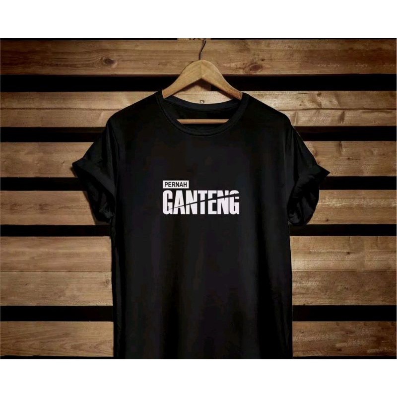 kaos tulisan pernah ganteng kaos lengan pendek kaos distro kaos cowok&cewek