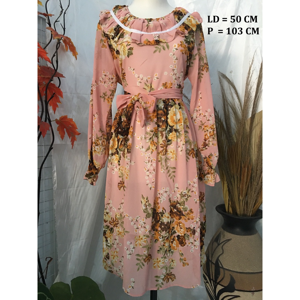 Tunik wanita murah motif Bunga Pink Salem Pakaian Wanita